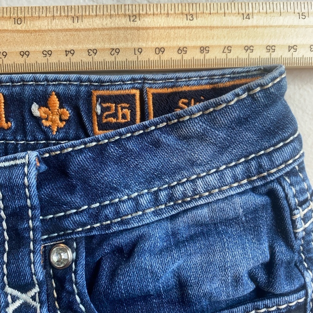Rock Revival Skinny Jeans Women’s Size 26 Embellished Flap Pockets - Picture 3 of 12
